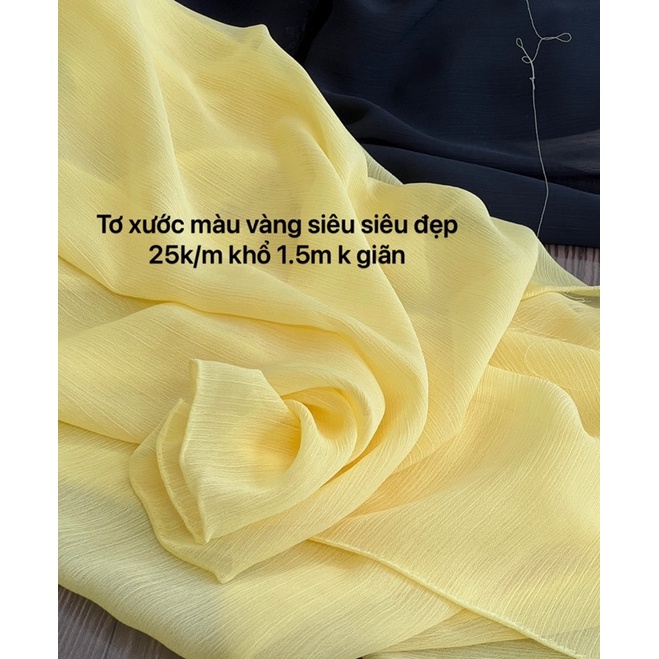 Vải Tơ Xước, tơ gân, tơ mỏng nhiều màu đẹp Hàn Quốc - Tơ Bay nhẹ suôn mềm mượt