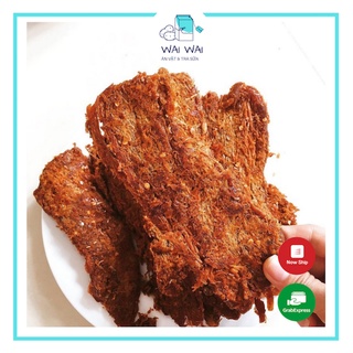 Khô bò miếng lon pet 250gr - khô bò siêu cay nguyên miếng hồng ngự.