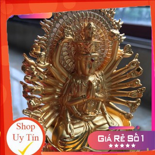 Tượng Phật Thiên Thủ Thiên Nhãn đính vành đá trang trí ô tô (có ảnh thật) chất lượng