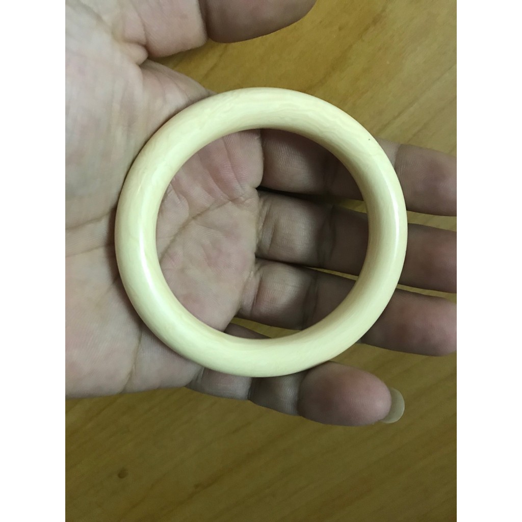 Vòng tay Xương Mỹ Nghệ tròn - Màu Ngà 10mm