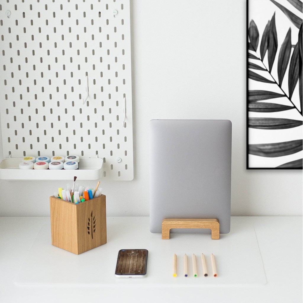 Macbook/Notebook/Phone/Tablet stand dock station - Giá đỡ Macbook/ Notebook/Điện thoại/Máy tính bảng gỗ plywood cao cấp