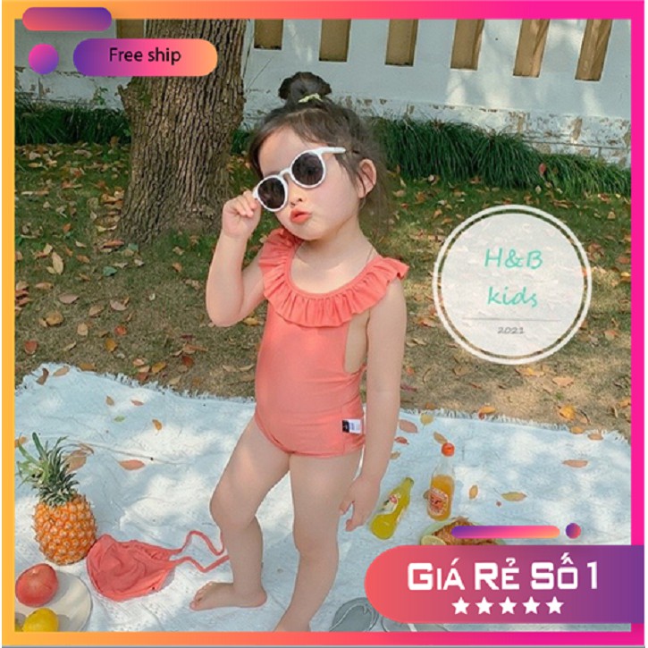 Đồ bơi, set đồ tắm biển cánh tiên cổ và lưng cho bé gái 8-18kg