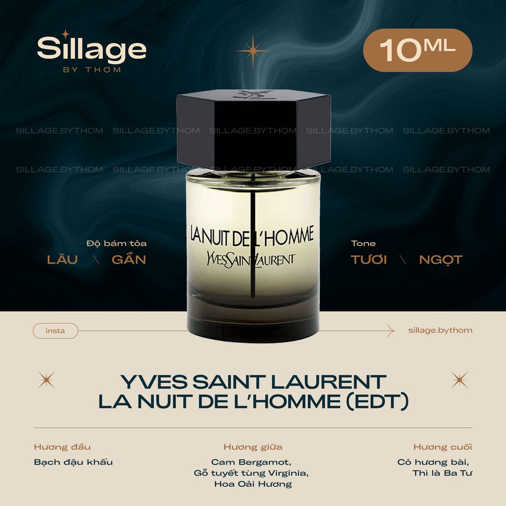 YSL LA NUIT DE L’HOMME EDT | Mẫu thử nước hoa nam
