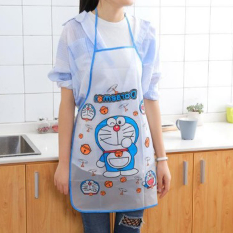 Tạp Dề Chống Thấm Nước / Dầu In Hình Doraemon Đáng Yêu