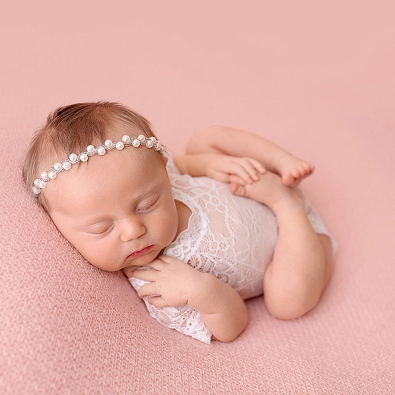 DE❀Sparkling Pearls Baby Girls Head Band Elastic Newborn Photography Accessories