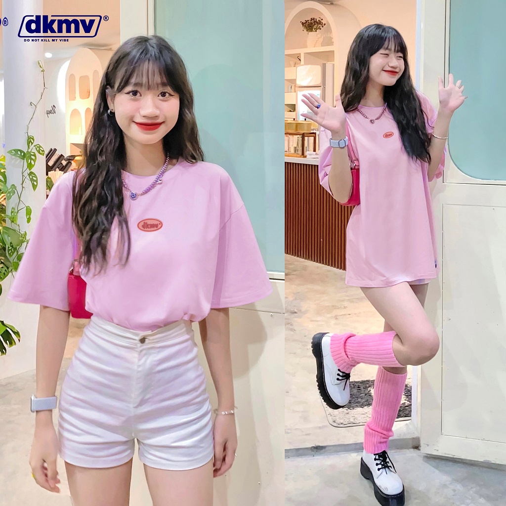 Áo thun nữ form rộng basic tag su nhiều màu Don't Kill My Vibe | Basic Rubber Tag Tee | K09-T1