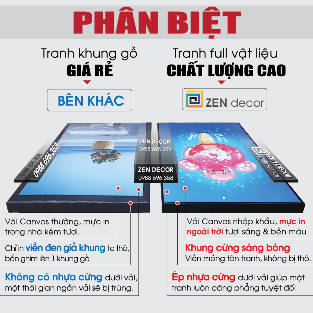 Tranh bình hoa đẹp treo tường, Chất vải Canvas, có khung nổi sáng bóng