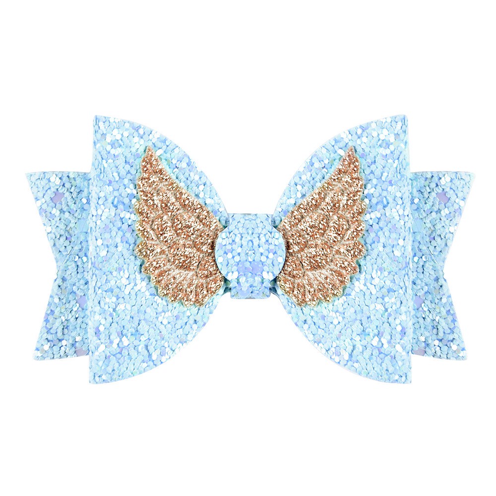 RainBow Bows Set 2 Kẹp Tóc Mini Đính Kim Sa Lấp Lánh Dễ Thương Cho Bé Gái