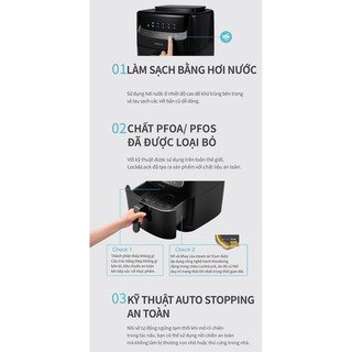 Nồi chiên không dầu kết hợp chức năng hấp Lock&Lock Steam Air Fryer 7L EJF881 (2 màu)