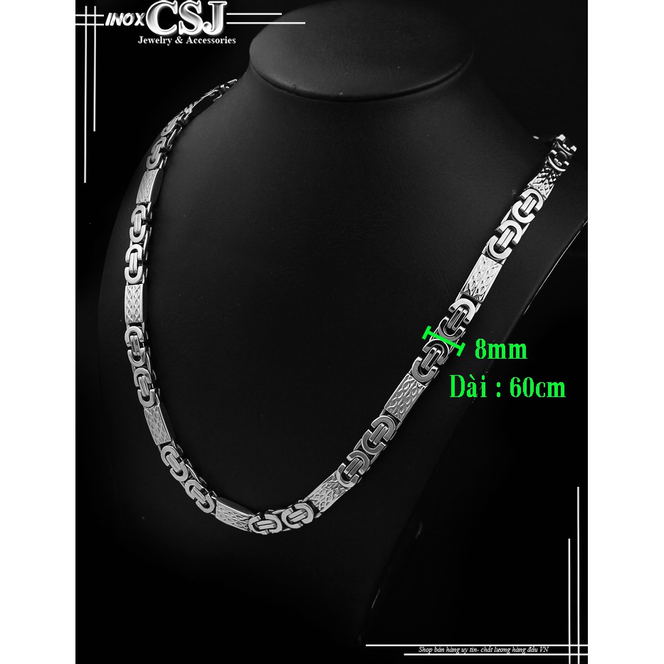 DÂY CHUYỀN INOX NAM ZICZAC CÁCH ĐIỆU 8MM DẸP