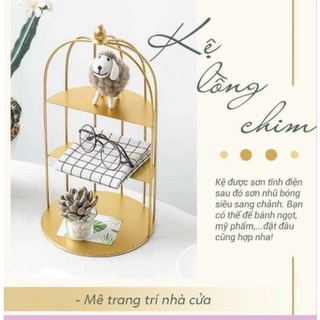 Kệ mỹ phẩm - Kệ mĩ phẩm lồng chim 3 Tầng Decor sang chảnh/Kệ đồ tiện ích - 45x22cm