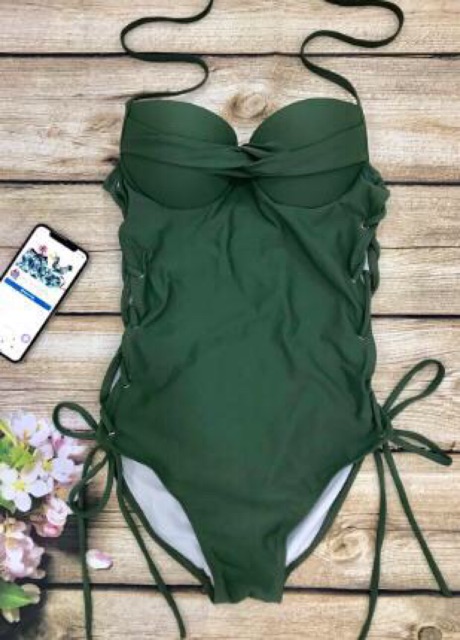 Bikini liền đẹp đồ bơi bộ bơi một mảnh buộc dây 2 bên sườn mặc đi biển sexy ( Ảnh chụp từ khách)