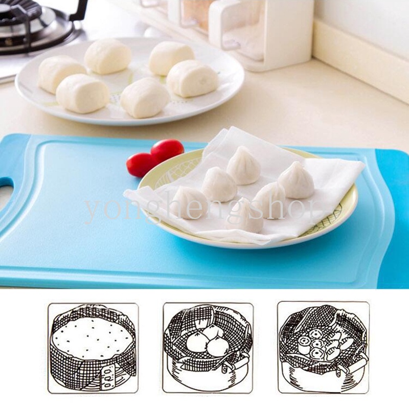 Tấm Vải Cotton Hình Vuông Chống Dính Lót Nồi Hấp Bánh Bao