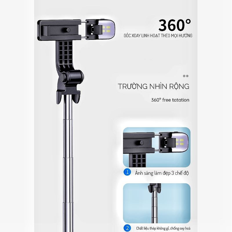 Gậy tự sướng bluetooth đa năng ,có đèn chiếu sáng | BigBuy360 - bigbuy360.vn