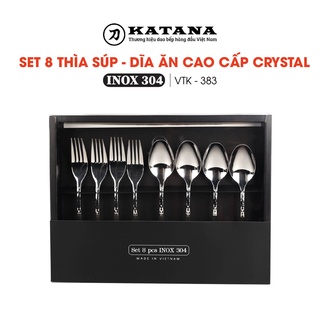 Mua Bộ thìa súp và dĩa ăn inox pha lê KATANA Crystal VTK383 8 món