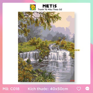 Tranh tô màu số hoá METIS Tranh phong cảnh Thác Nước C018