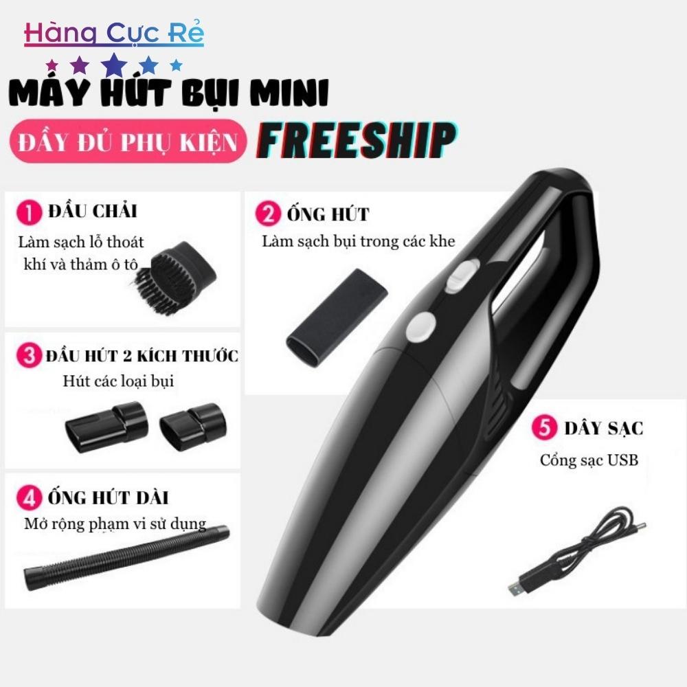 Máy hút bụi ô tô cầm tay mini, pin sạc không dây Obowai - Shop Hàng Cực Rẻ