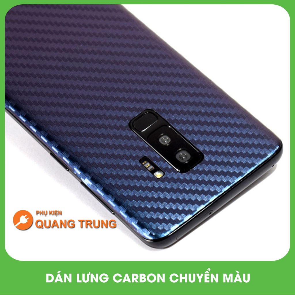 (MÀU XANH TÍM) Dán Lưng Skin Vân carbon fiber chuyển màu, Galaxy S7,S7edge,S8,S8plus,S9,S9plus,Note5,Note7,Note8,Note9