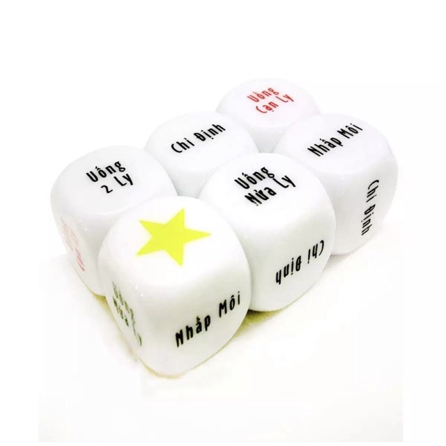 Bộ 4 Xúc Xắc Uống Bia Rượu Xí Ngầu Nhậu Tạo Không Khí Vui Vẻ 2x2cm