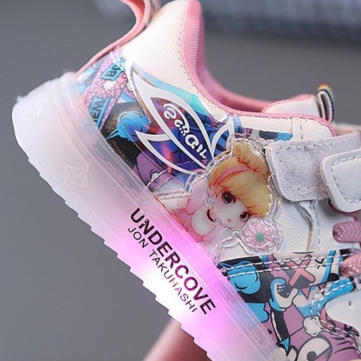 Giày thể thao cho bé có đèn led hàng Quảng Châu full box bé gái LED881