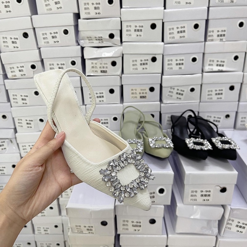 Guốc đính đá bling bling sang chảnh hàng Qc loại 1