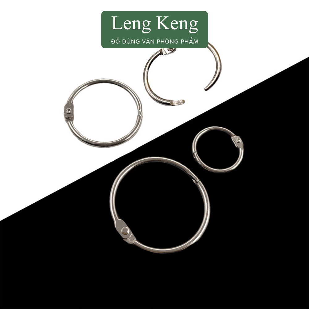 Khoen tròn inox Flashcard văn phòng phẩm Leng Keng đóng gáy sách, nhật kí, sổ, sổ tay