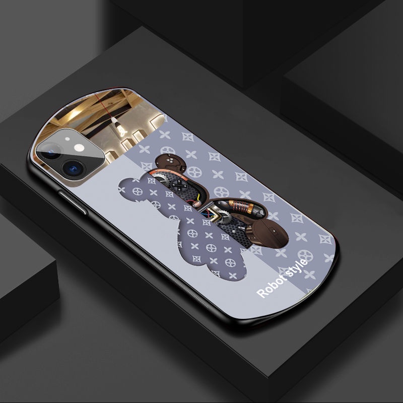 Ốp Điện Thoại Họa Tiết Gấu Violent Gắn Gương Trang Điểm Cho Iphone13 12promax / xsmax 7plus Xr / xs