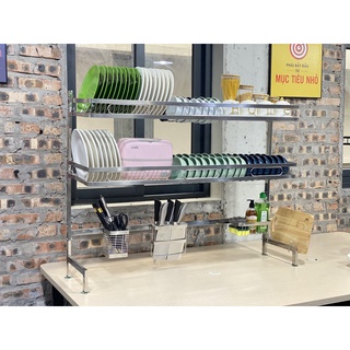 Kệ úp chén bát inox cao cấp sáng bóng, Kệ chén đa năng gác trên bồn rửa chén Anhlam Store