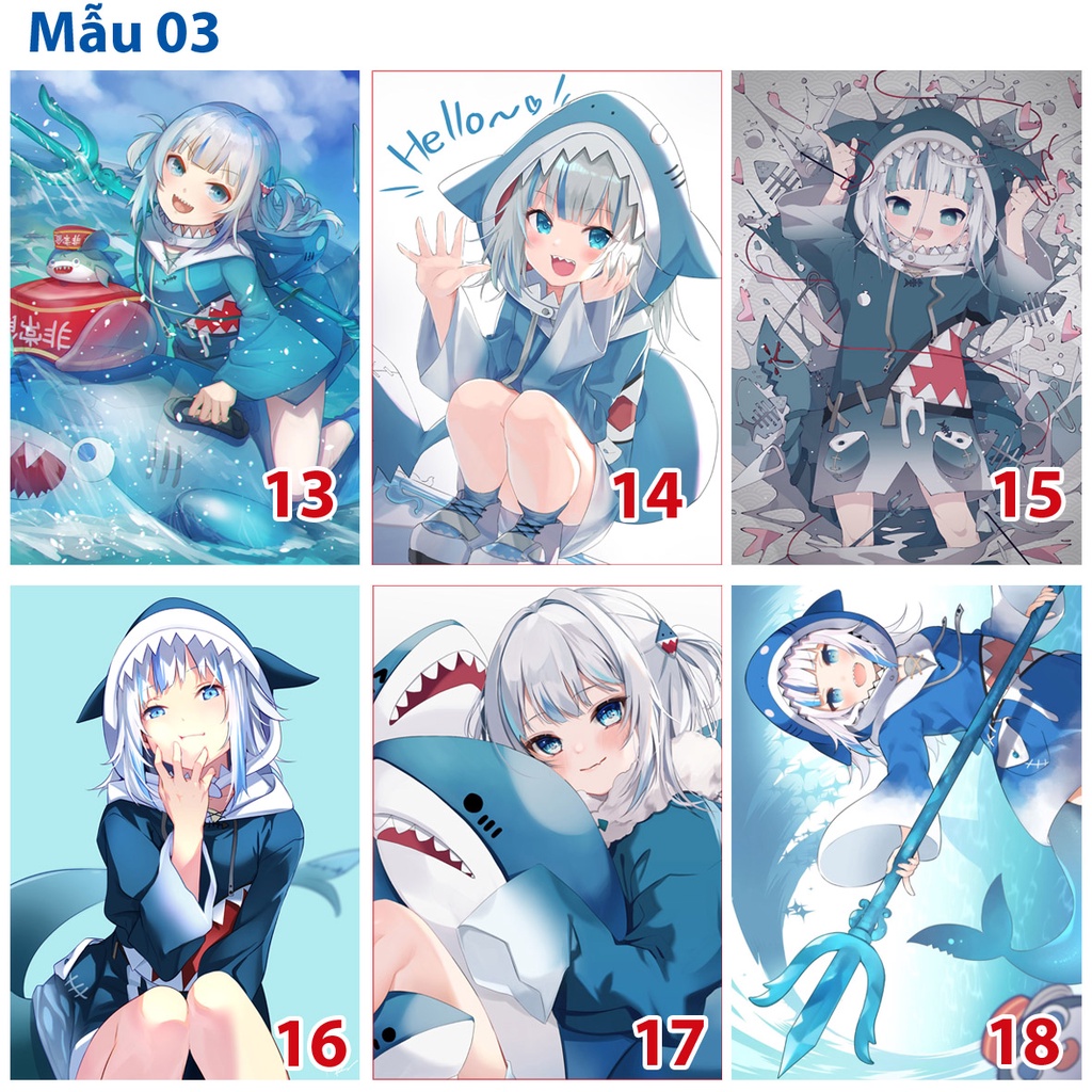 Poster/ Tranh dán tường anime Hololive Gawr Gura