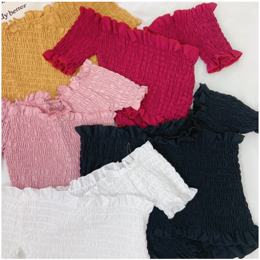 ÁO CROPTOP KIỂU NỮ VOAN NHÚN ĐẮP CHÉO STYLE NỮ TÍNH - AK0021 | bear.story