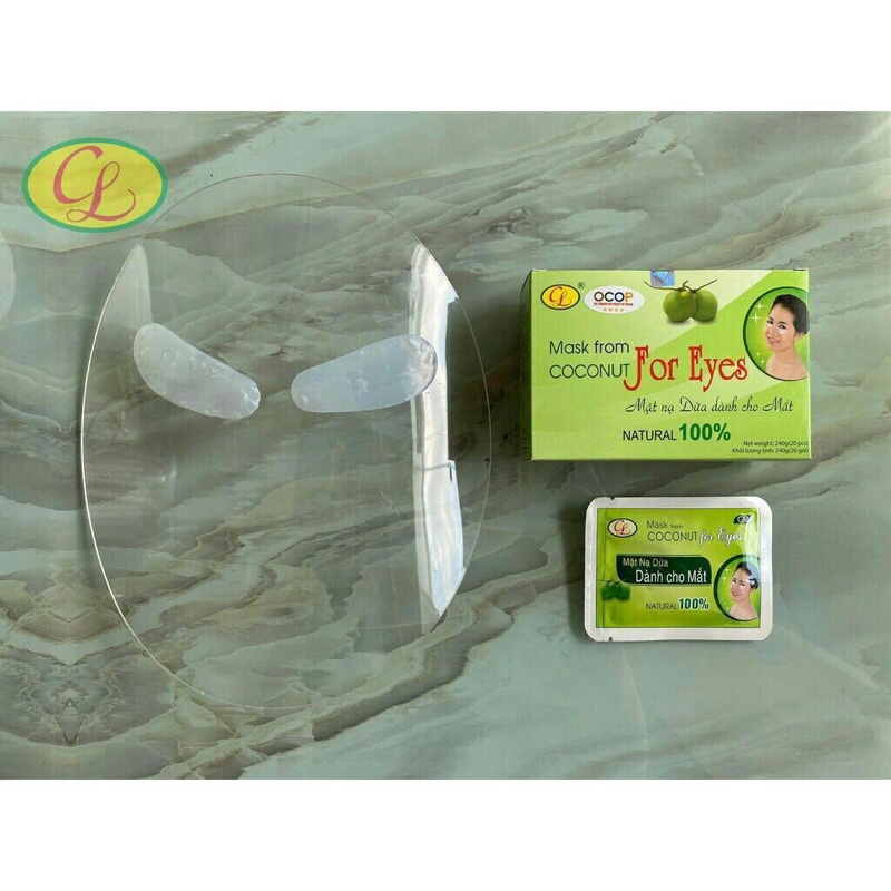 Mặt nạ sinh học từ nước dừa Cửu Long dành cho mắt - Hộp 20 cặp