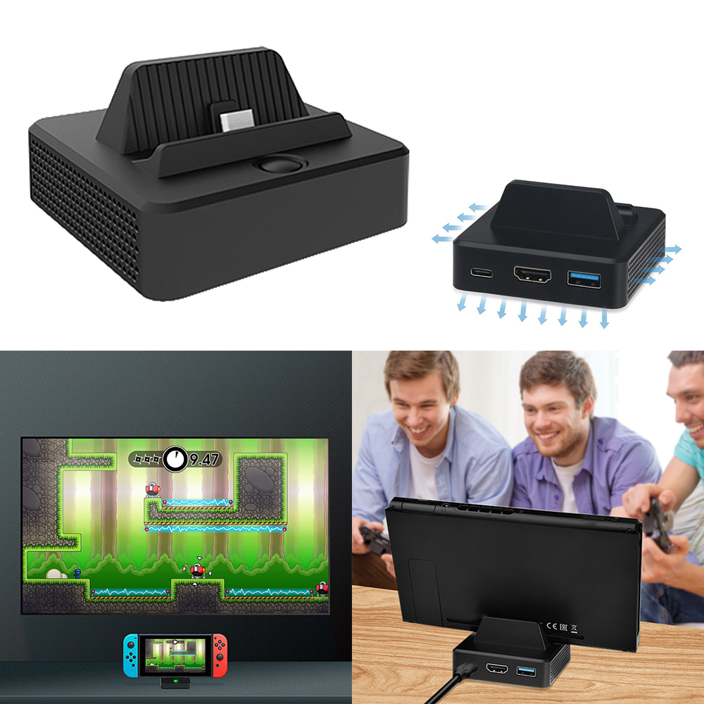 Đế sạc có cổng chuyển đổi TV HDMI tự tản nhiệt làm mát cho Nintendo Switch