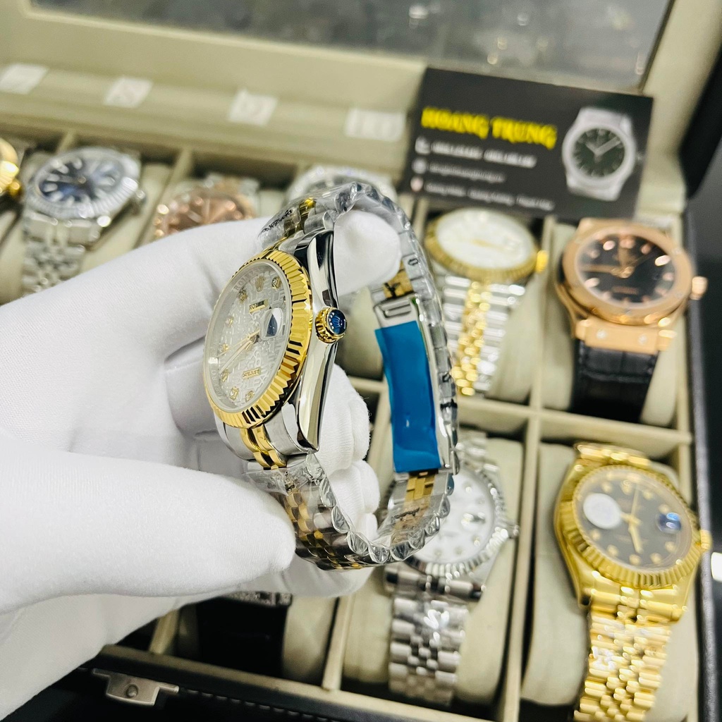 Đồng Hồ Nam RL máy nhật, kính sapphire, núm cổ chai