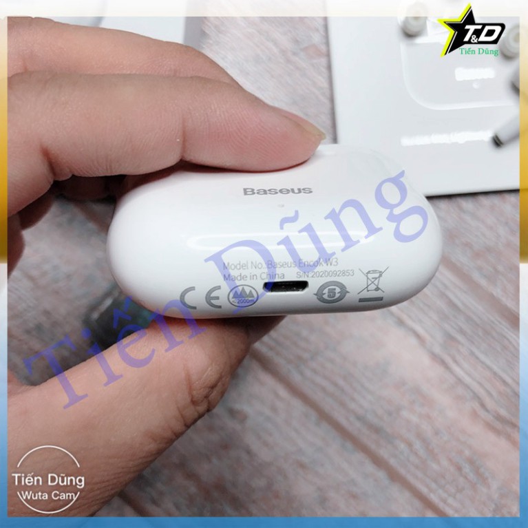 Tai nghe bluetooth baseus W3 dòng tai nghe không dây của baseus chình hãng kiểu dáng tương tự appe ♥️♥️