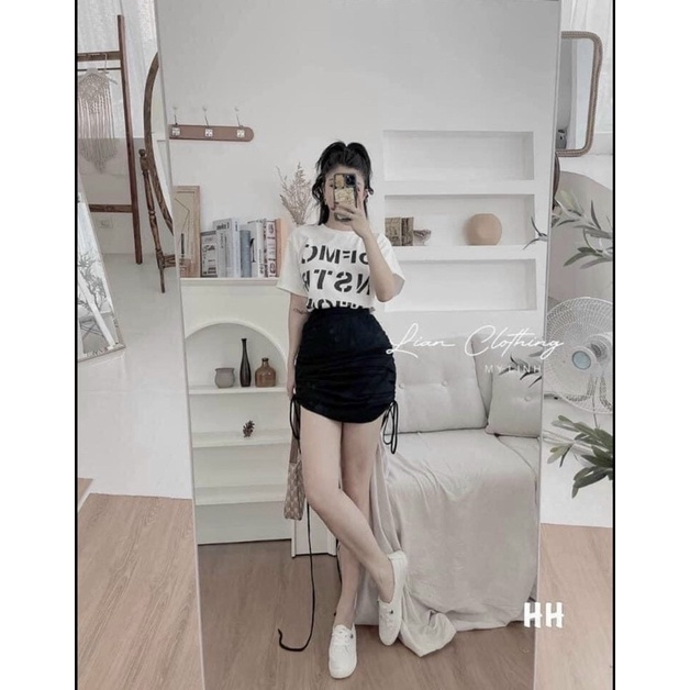 Chân váy dài rút dây 2 bên vải len gân - B5UA0 | BigBuy360 - bigbuy360.vn