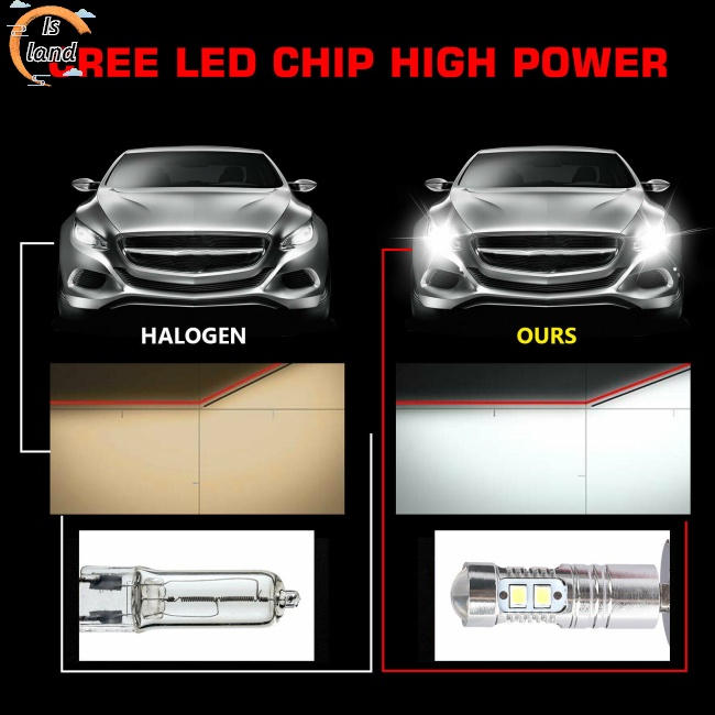 Bộ 2 Bóng Đèn Led H3 Dc 12v-24v 100w 360 Độ Ánh Sáng Trắng Cho Xe Hơi