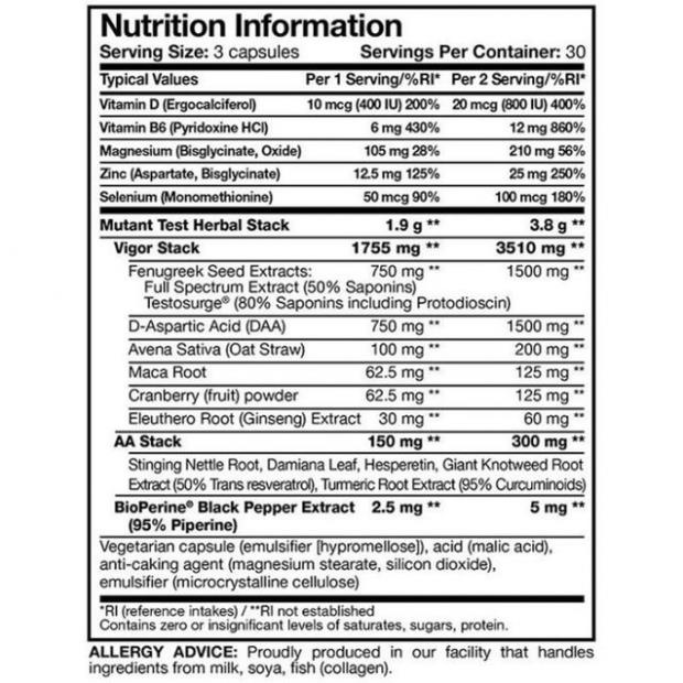 Thực Phẩm Hỗ Trợ  MUTANT TEST 90 Viên