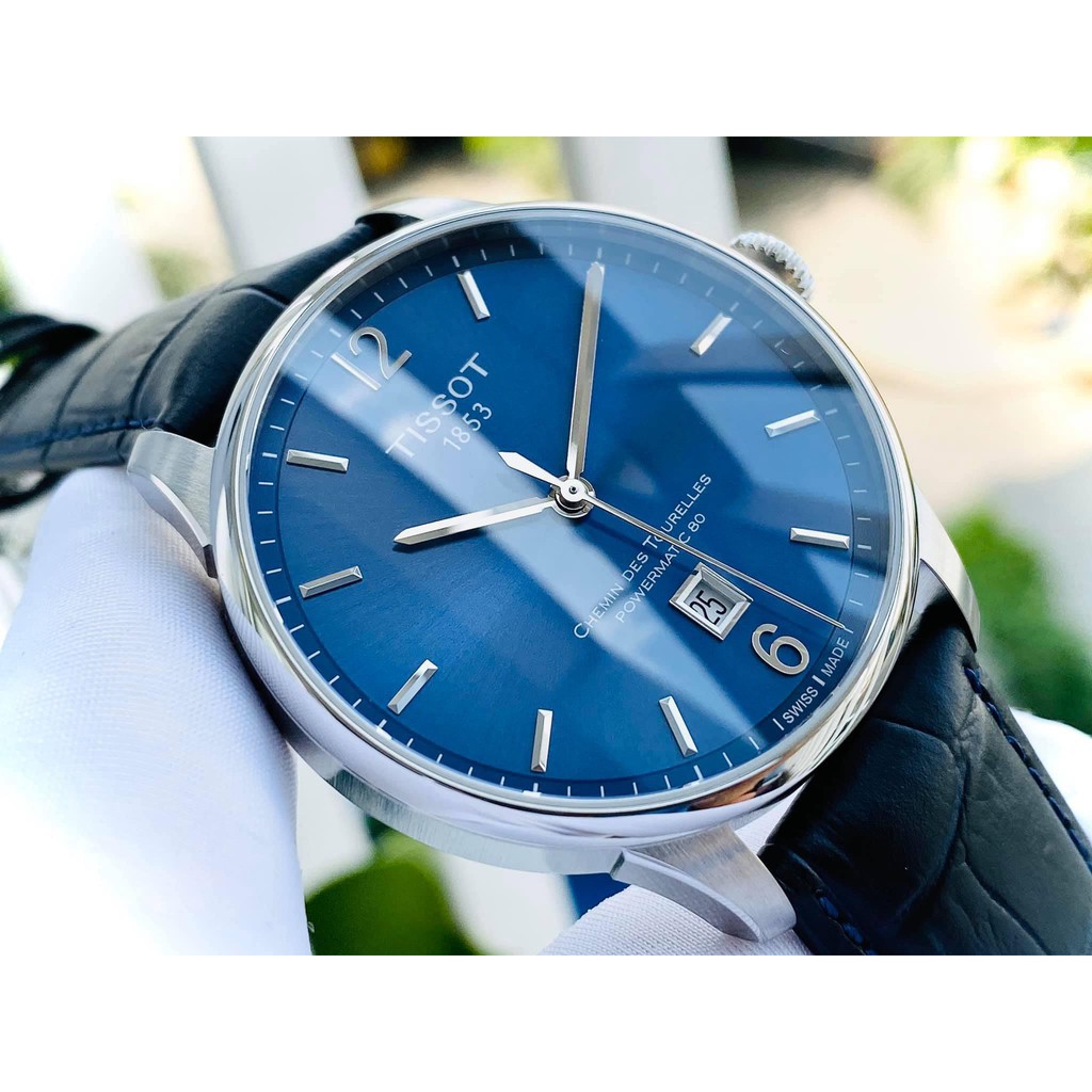Đồng hồ nam chính hãng Tissot Chemin Des Tourelles Blue - T099.407.16.047.00 - Máy cơ - Kính Sapphire