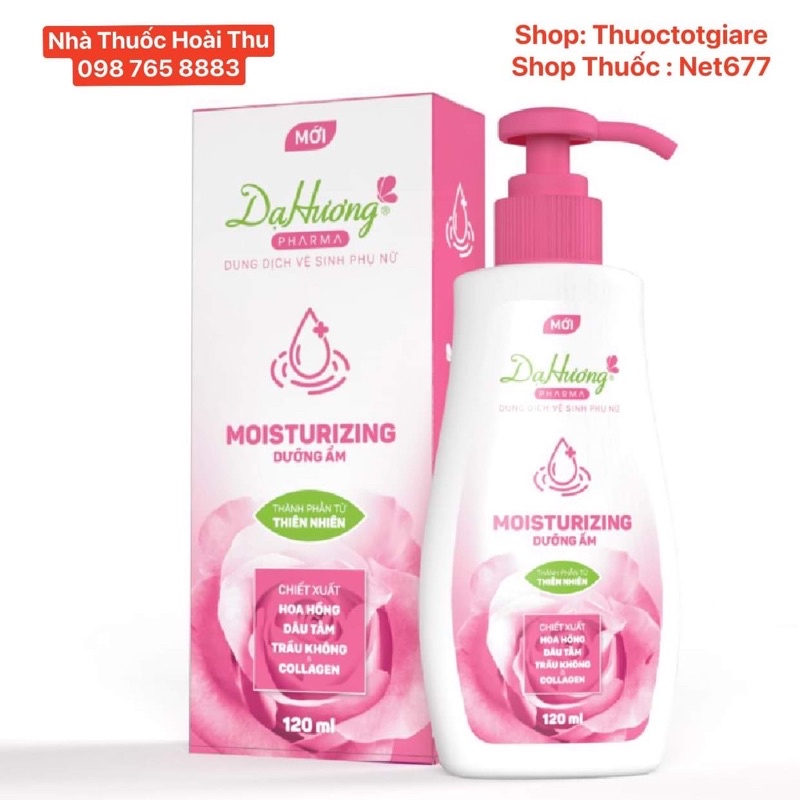 Dung dịch vệ sinh phụ nữ DẠ HƯƠNG Pharma Moisturizing 120 ml -Dưỡng Ẩm