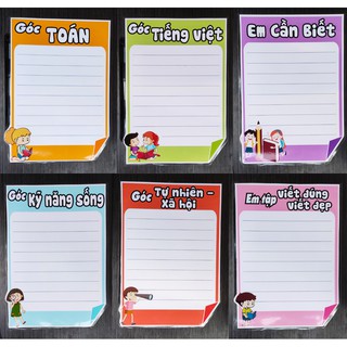[Trang trí lớp] Bộ 6 bảng trang trí lớp 123