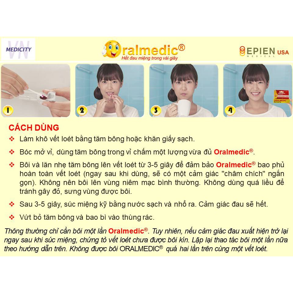 Gel bôi nhiệt miệng ORALMEDIC vỉ 1 tuýp, hàng Mỹ