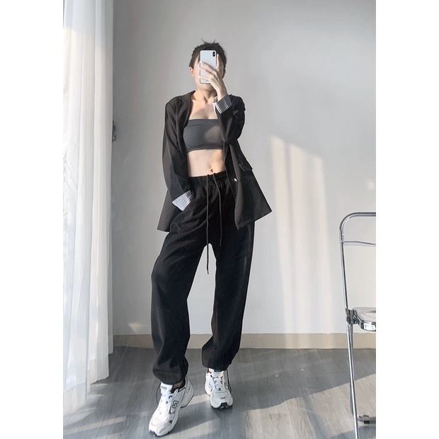 Quần dài lưng cao dáng rộng thời trang xuân thu cho nữ