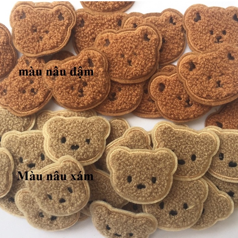 miếng dán gấu trang trí quần áo, sticker trang trí quần áo.