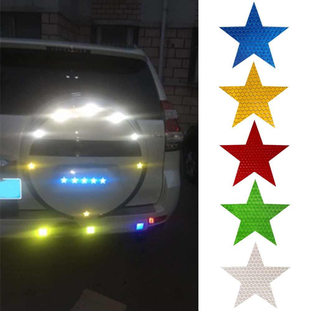 Bộ 6 Miếng Dán Phản Quang Cảnh Báo Hình Ngôi Sao Năm Cánh REBUY1 Cho Xe Hơi Xe Máy