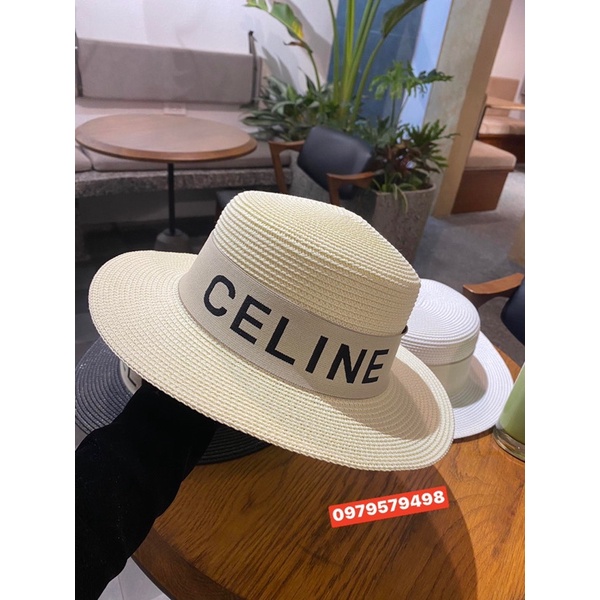 Mũ đi biển đai CELINE cho nữ hai màu đen và trắng