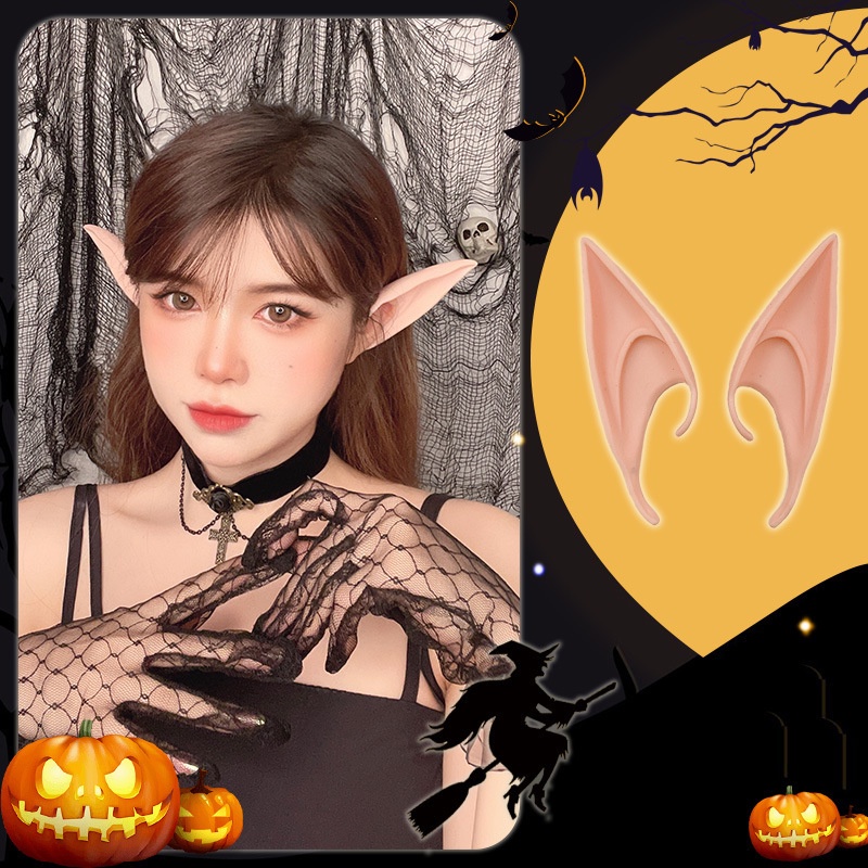 1 Cặp Tai Yêu Tinh Giả Mềm Mại Bí Ẩn Hóa Trang Halloween