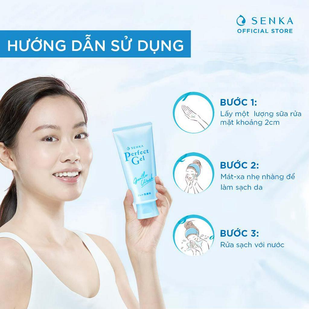 Gel rửa mặt dịu nhẹ Senka Perfect Gel Gentle Wash (100g)