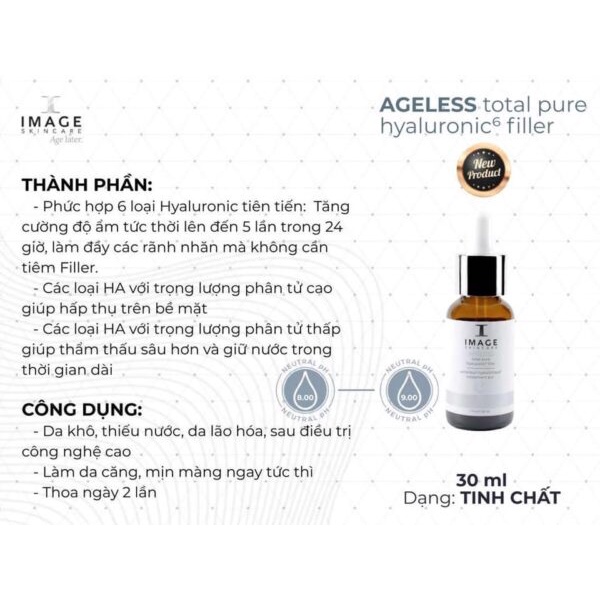 Image Ageless Total Pure HA Filler 6 Tinh Chất Làm Đầy & Căng Bóng Da Với 6 Loại HA - Hàng Công Ty