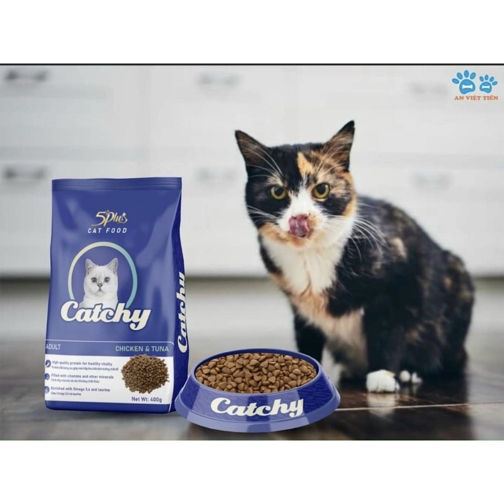 Thức ăn hạt khô Catchy cho mèo trưởng thành gói 400g