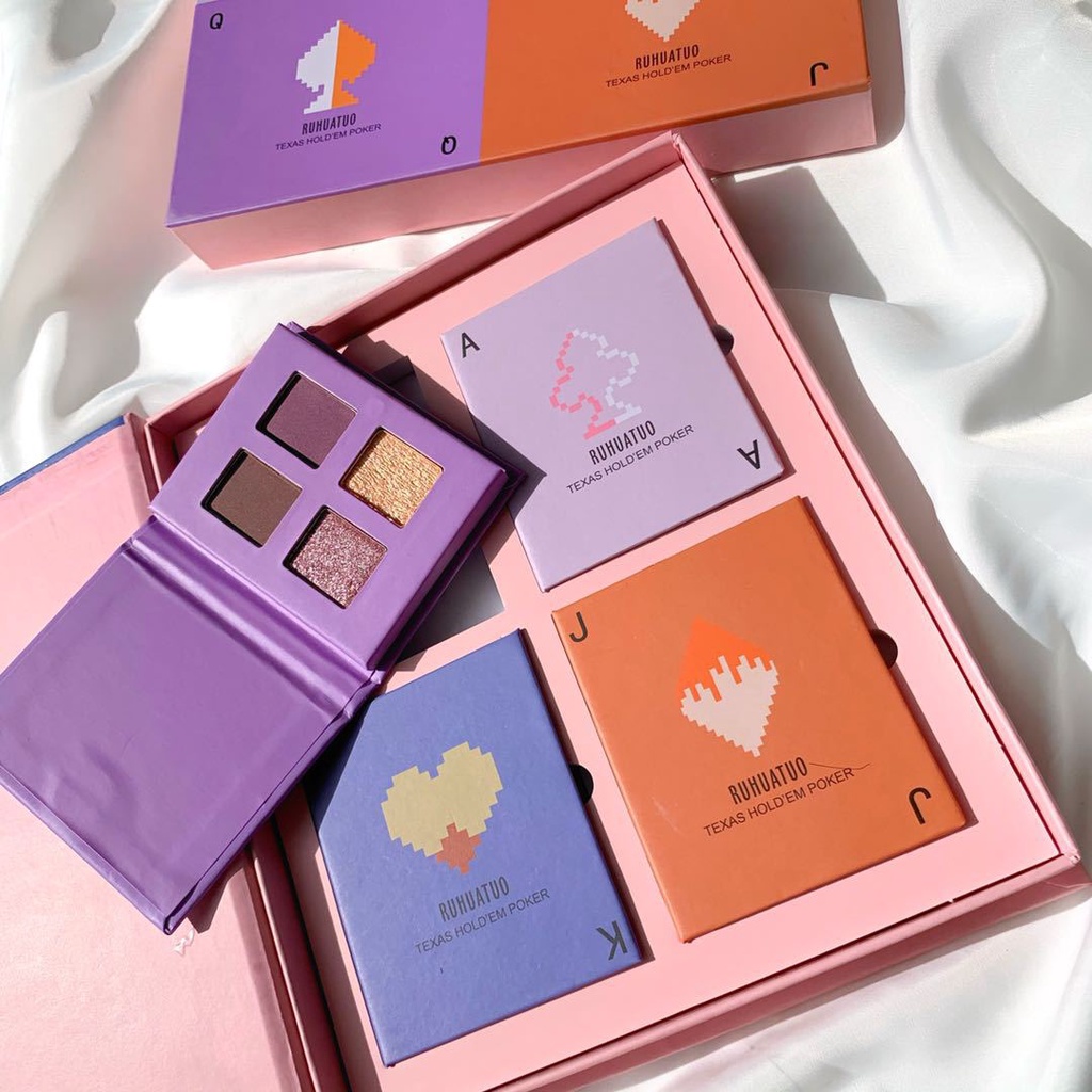 [Hàng mới về] Bảng Phấn Trang Điểm Mắt 4 Màu Ánh Nhũ Bắt Sáng Lâu Trôi